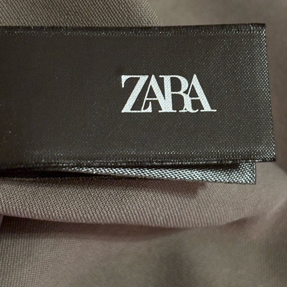 Zara Satin Lace Dress Ladies Gray Green Size X-Small - Picture 13 of 16